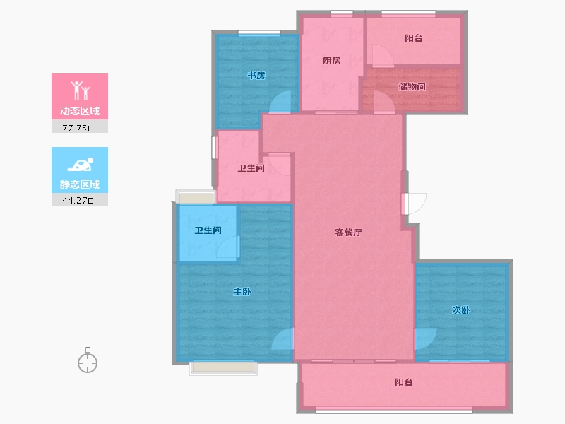 江苏省-苏州市-湖湾天地-112.49-户型库-动静分区