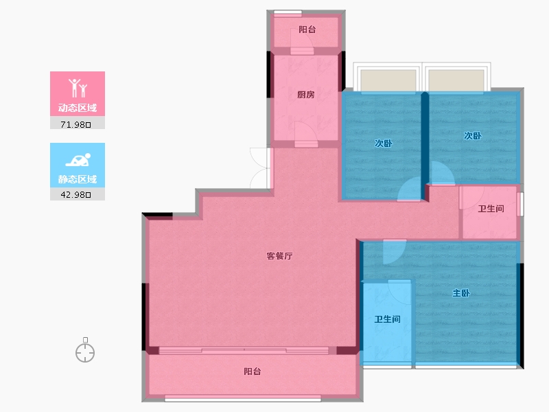 重庆-重庆市-桂语九里-104.00-户型库-动静分区