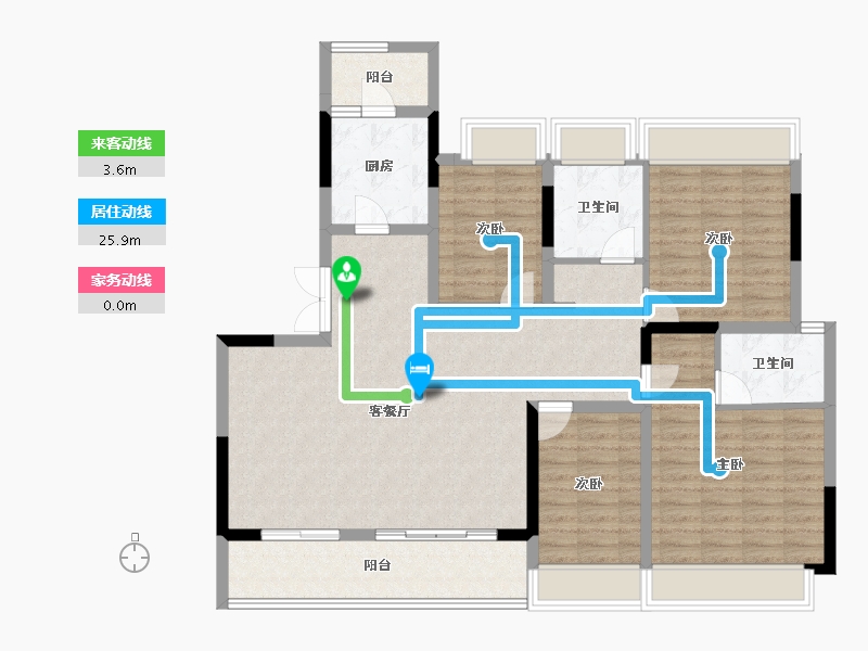 重庆-重庆市-桂语九里-119.72-户型库-动静线