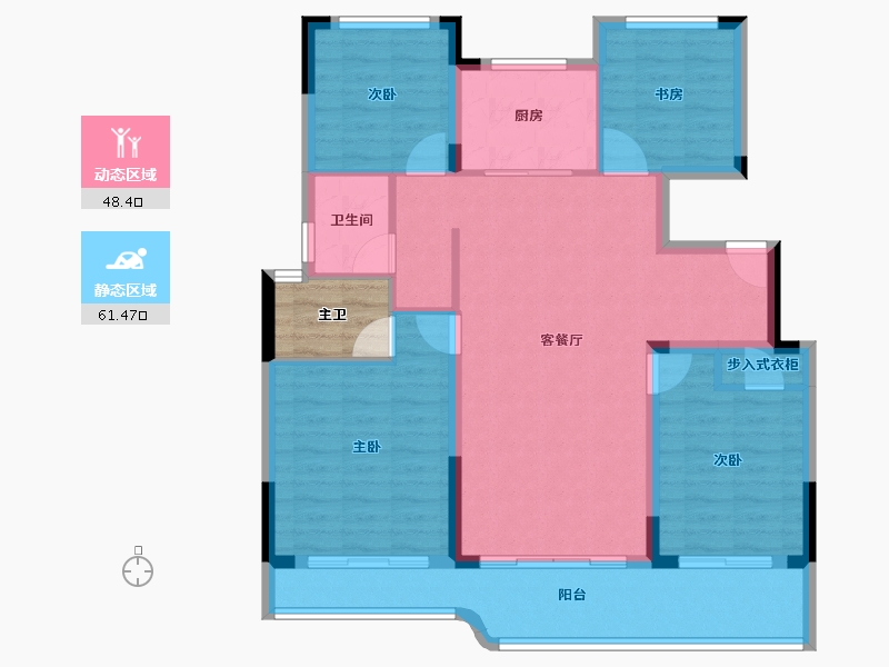 浙江省-绍兴市-金昌白鹭凤林-102.72-户型库-动静分区