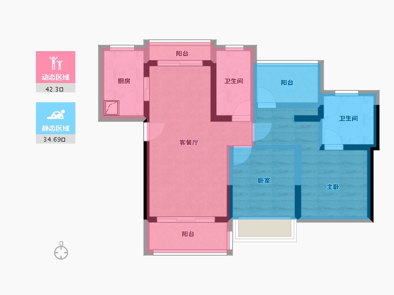 广东省-惠州市-​颐安天朗名庭-66.45-户型库-动静分区