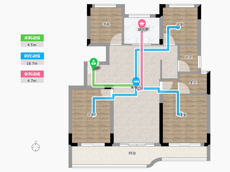 浙江省-绍兴市-金昌白鹭凤林-102.93-户型库-动静线