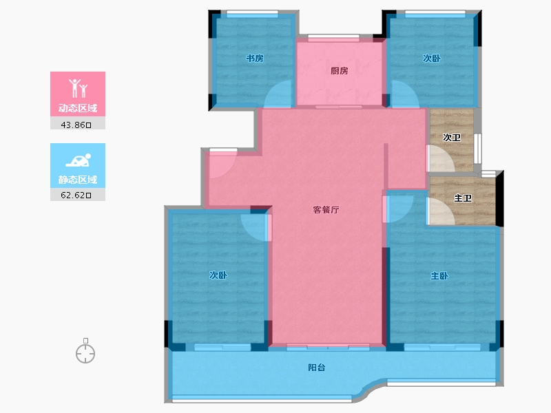 浙江省-绍兴市-金昌白鹭凤林-102.93-户型库-动静分区