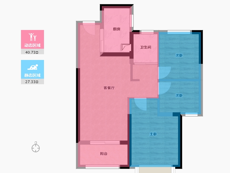 江苏省-南京市-龙湖水晶郦城-60.00-户型库-动静分区