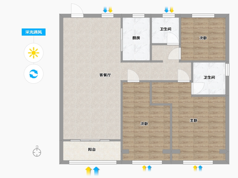 浙江省-台州市-森语苑-93.00-户型库-采光通风