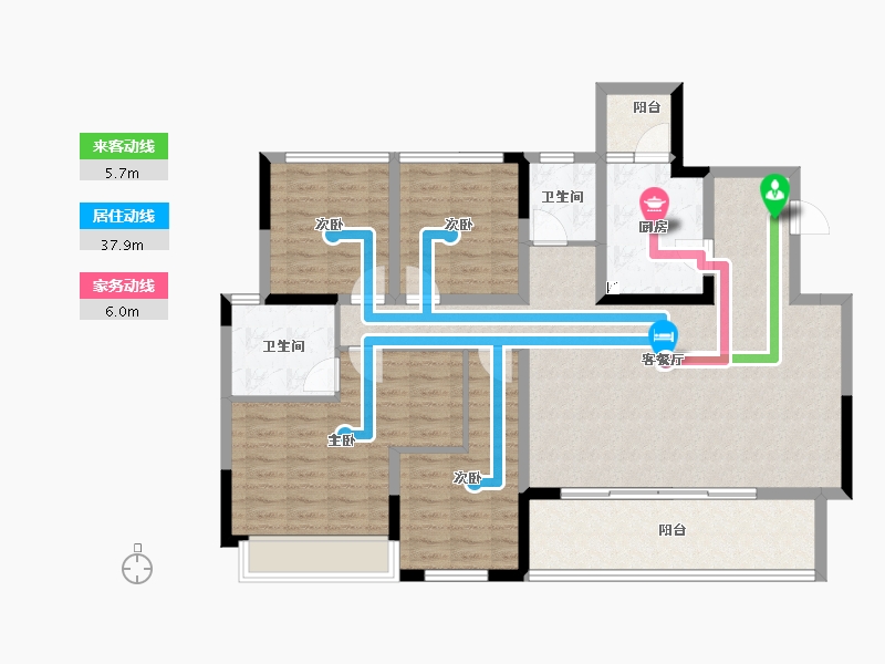 四川省-成都市-梓潼宫TOD梓潼四季-115.79-户型库-动静线