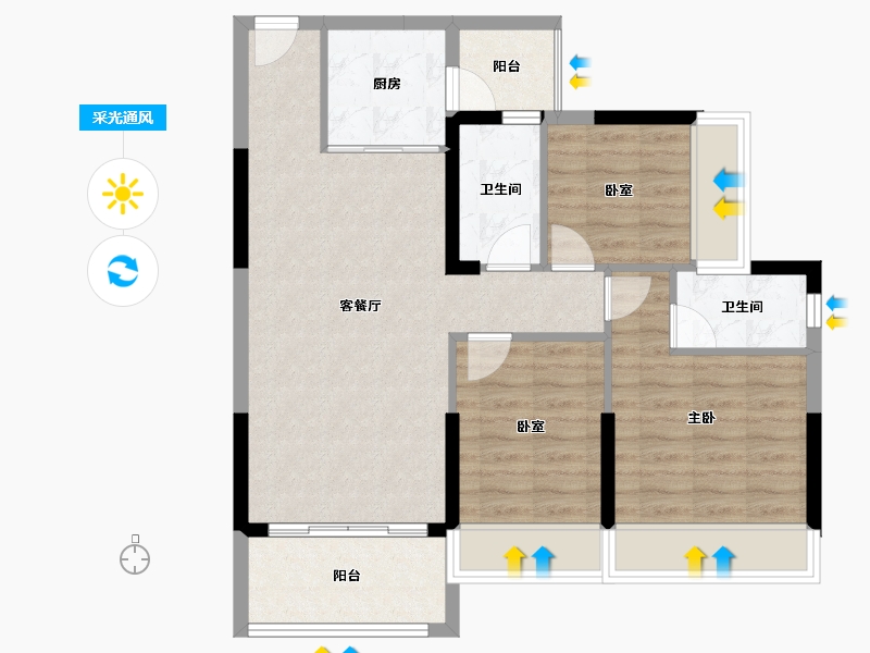 广东省-惠州市-好益康龙林上观-78.06-户型库-采光通风