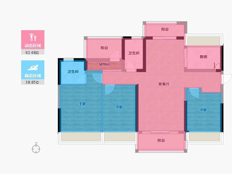 广东省-清远市-燕湖郡-95.29-户型库-动静分区