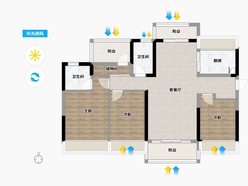 广东省-清远市-燕湖郡-95.29-户型库-采光通风