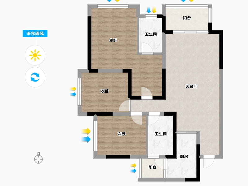 四川省-成都市-西宸春天-89.85-户型库-采光通风