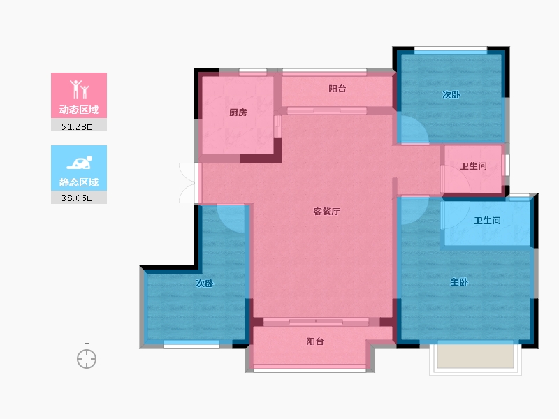 重庆-重庆市-电建泷悦华府-79.20-户型库-动静分区