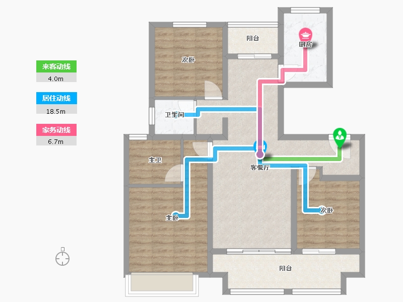 江苏省-徐州市-​东部美的城-92.00-户型库-动静线