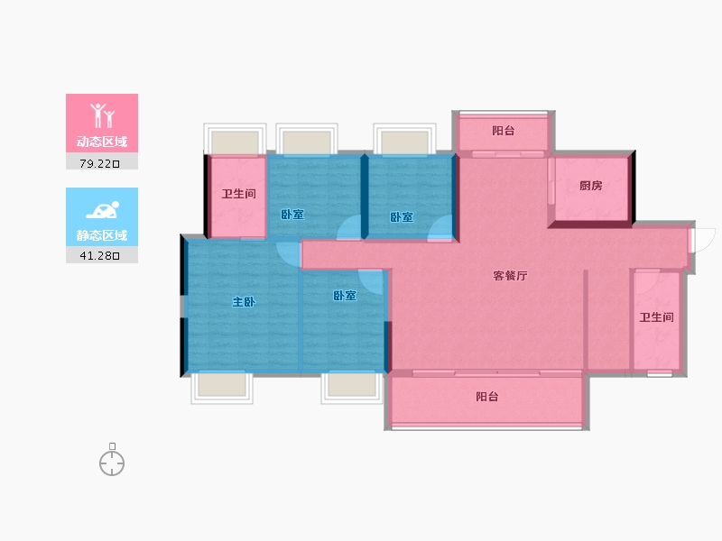 广东省-惠州市-世茂望锦-108.85-户型库-动静分区