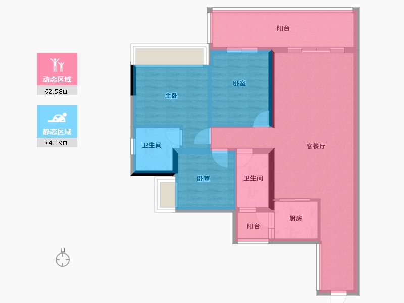 广东省-惠州市-禧临门-86.40-户型库-动静分区