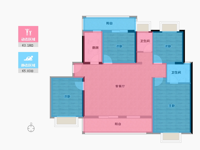 云南省-昆明市-瑞伦璞园-114.40-户型库-动静分区