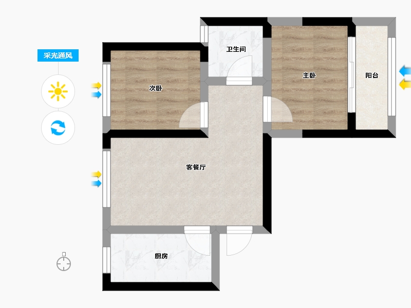 河南省-郑州市-金岱文苑-50.00-户型库-采光通风