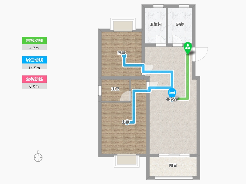 江苏省-徐州市-润柏华庭-80.60-户型库-动静线