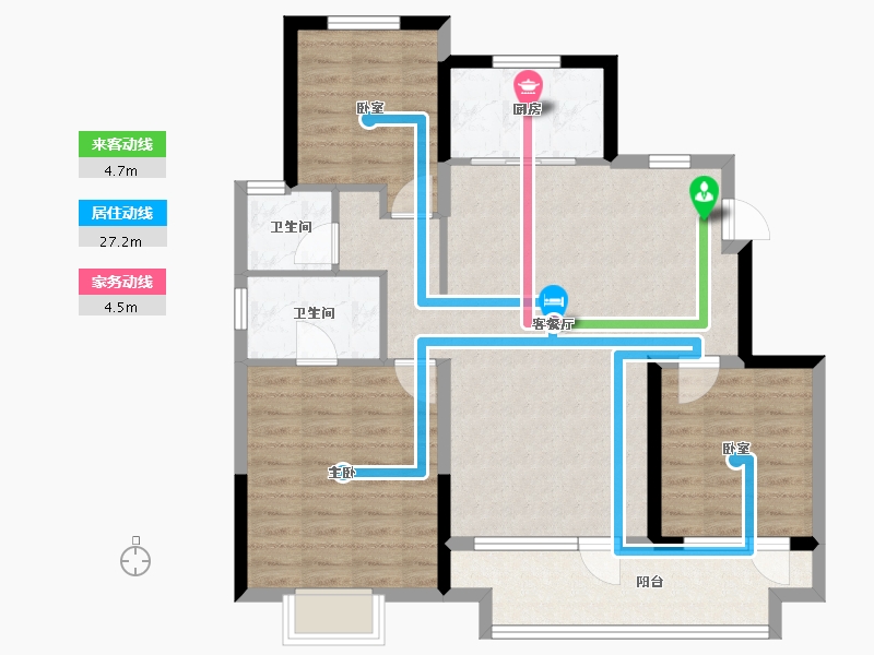 山东省-青岛市-蔚蓝天地-92.00-户型库-动静线