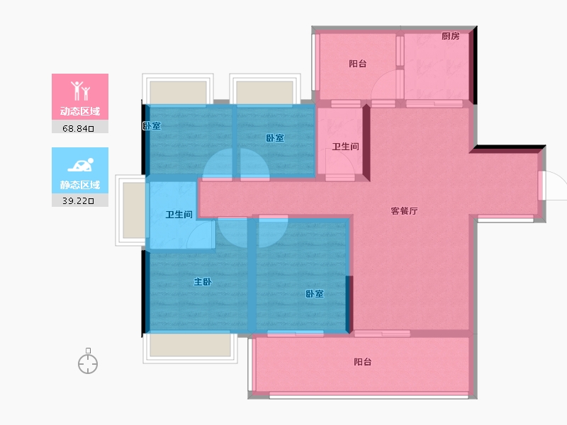 广东省-惠州市-禧临门-95.99-户型库-动静分区