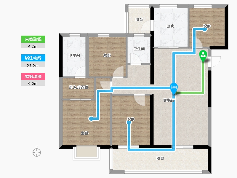 云南省-昆明市-海伦堡大城小院-104.75-户型库-动静线