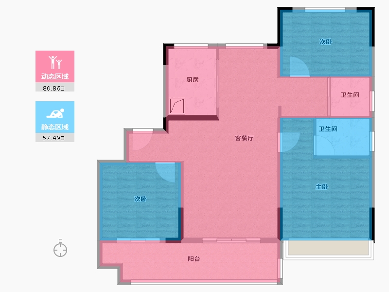 安徽省-安庆市-潜山碧桂园-125.97-户型库-动静分区