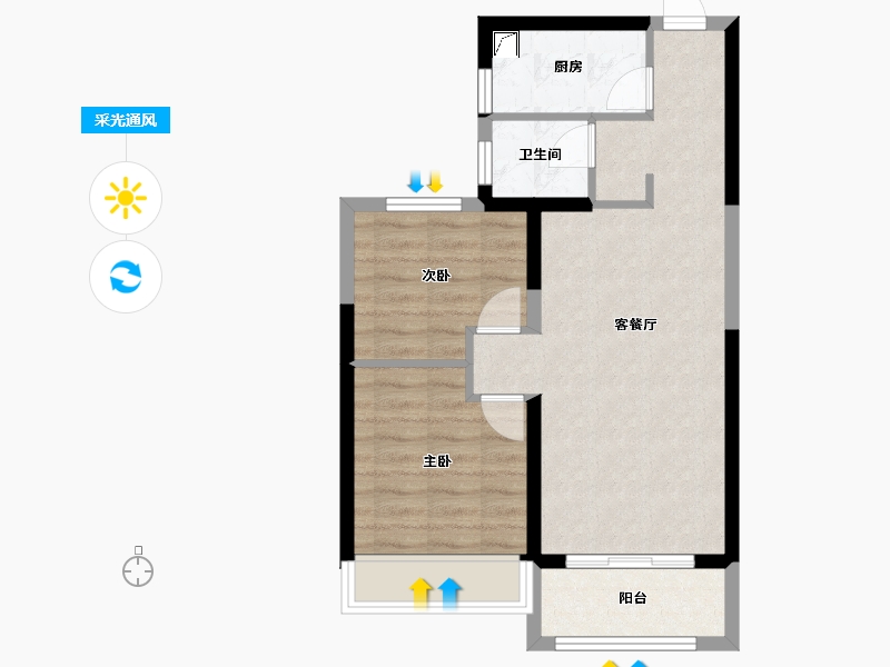 河南省-郑州市-亚星环翠居-68.00-户型库-采光通风