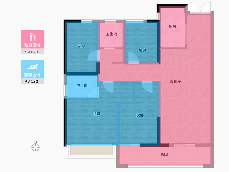 云南省-昆明市-建投璞御-96.00-户型库-动静分区