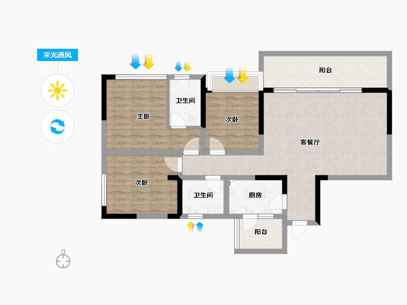 四川省-成都市-梓潼宫TOD梓潼四季-96.54-户型库-采光通风