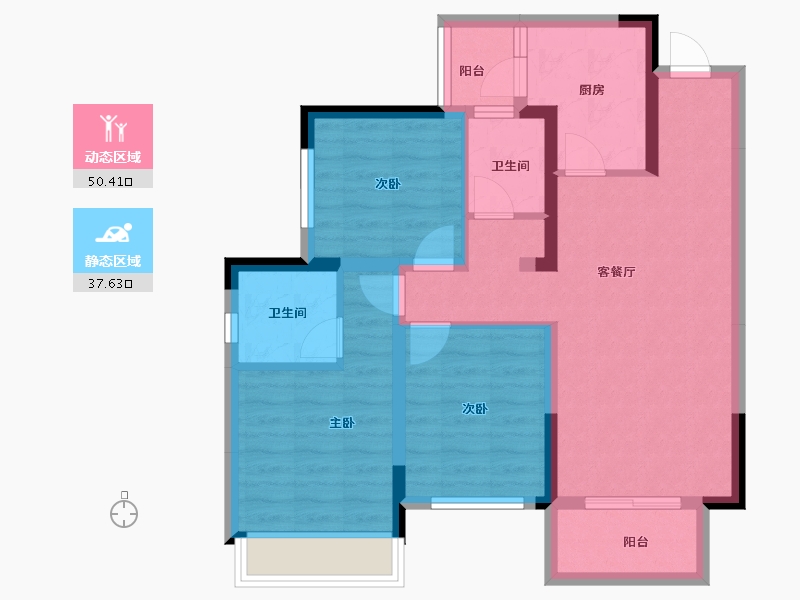 四川省-成都市-西郡英华(四期)-77.51-户型库-动静分区