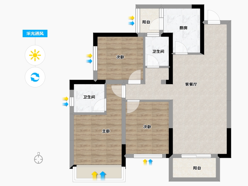 四川省-成都市-西郡英华(四期)-77.51-户型库-采光通风