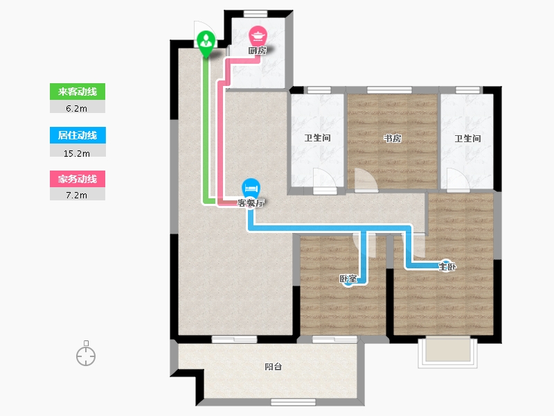 江苏省-徐州市-​珍宝岛雍景和府-99.81-户型库-动静线