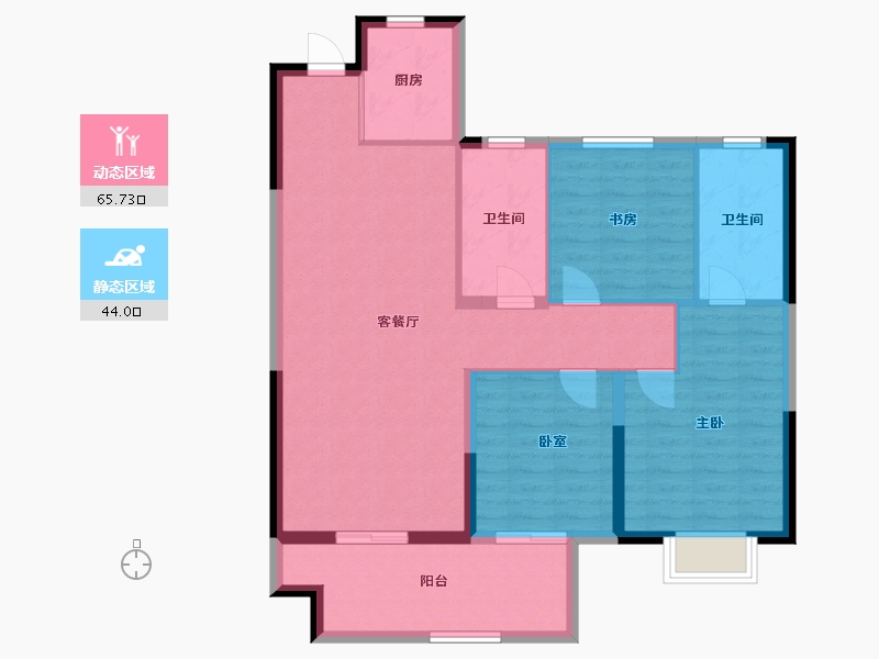 江苏省-徐州市-​珍宝岛雍景和府-99.81-户型库-动静分区