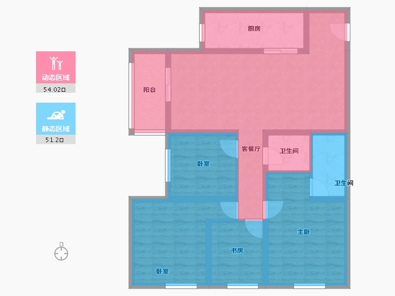 云南省-昆明市-俊发观云海-92.96-户型库-动静分区