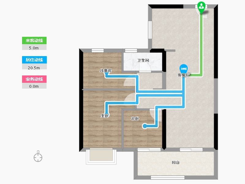 云南省-昆明市-俊发龙泉俊园-70.74-户型库-动静线