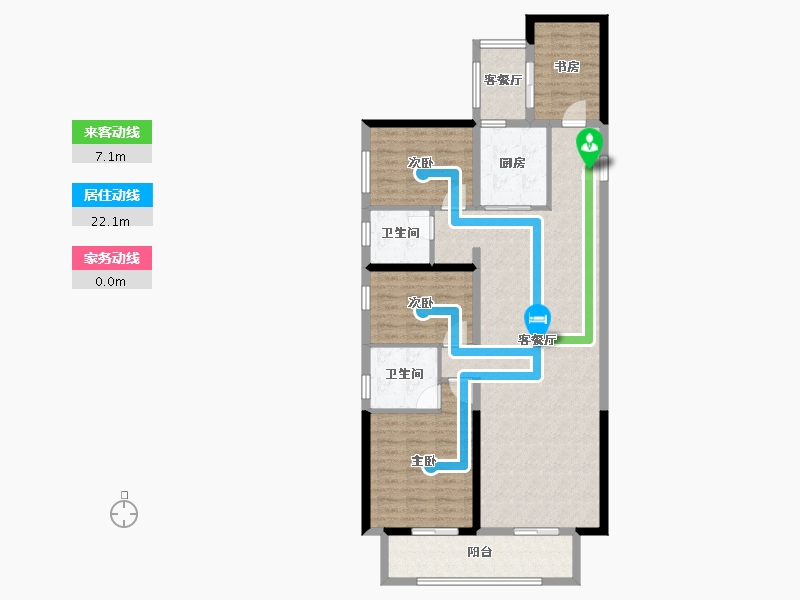 云南省-昆明市-俊发龙泉俊园-114.13-户型库-动静线