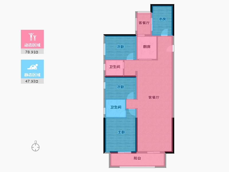 云南省-昆明市-俊发龙泉俊园-114.13-户型库-动静分区