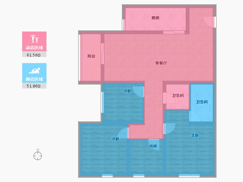 云南省-昆明市-俊发观云海-100.80-户型库-动静分区