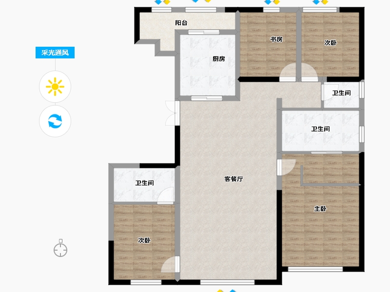 云南省-昆明市-俊发生态半岛-135.20-户型库-采光通风