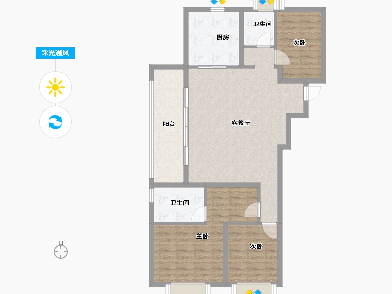 云南省-昆明市-俊发未来城-98.39-户型库-采光通风