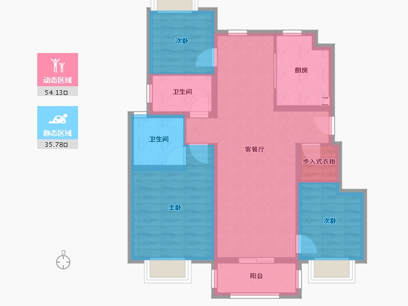 云南省-昆明市-卓越滇池晴翠-79.30-户型库-动静分区