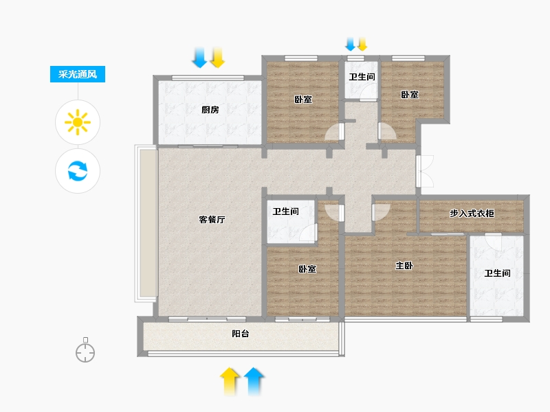 浙江省-绍兴市-禹洲印樾府-171.08-户型库-采光通风