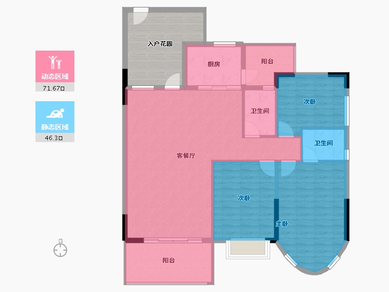 广东省-惠州市-好益康龙林上观-121.57-户型库-动静分区