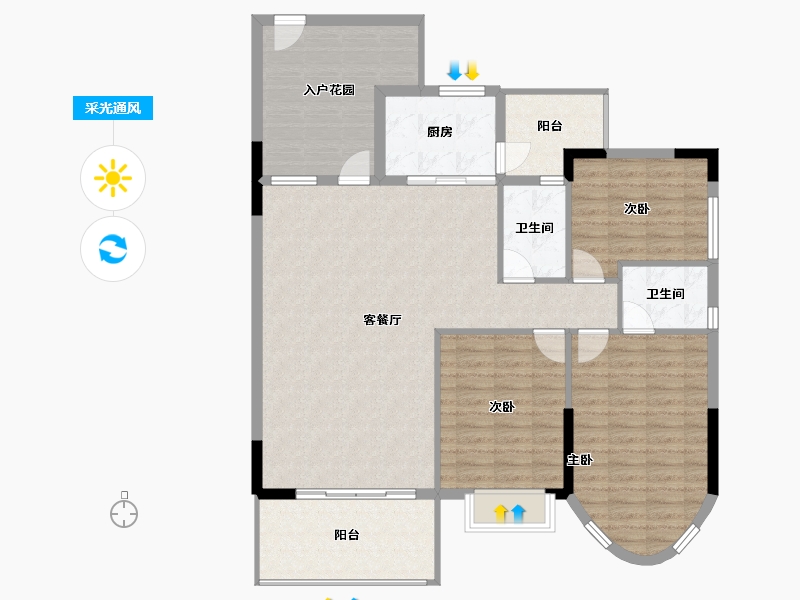 广东省-惠州市-好益康龙林上观-121.57-户型库-采光通风