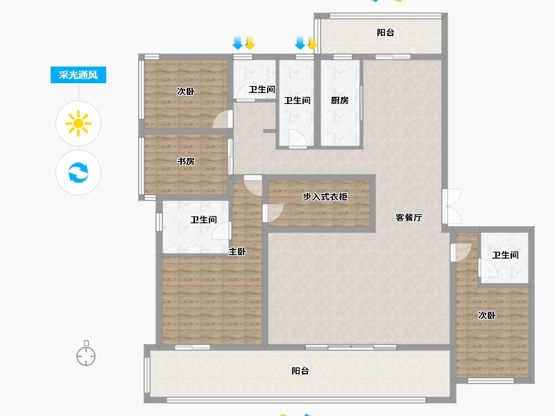 云南省-昆明市-中国铁建西派国樾-197.73-户型库-采光通风