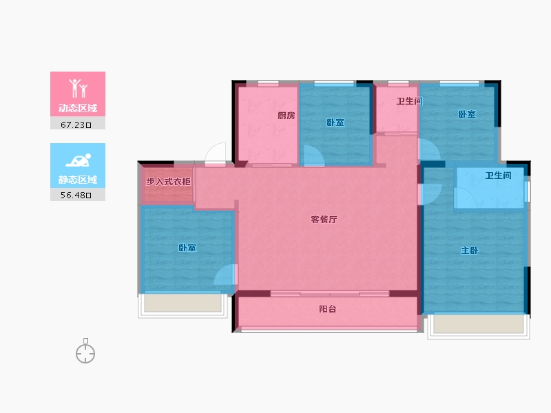 浙江省-绍兴市-阳光城勤业锦上-112.00-户型库-动静分区