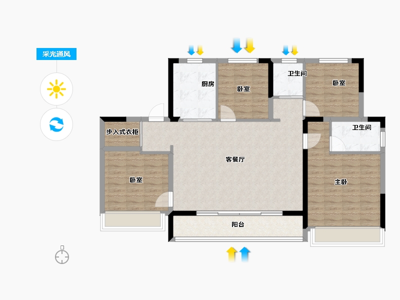 浙江省-绍兴市-阳光城勤业锦上-112.00-户型库-采光通风