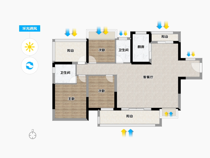 广东省-惠州市-中交和风春岸-109.88-户型库-采光通风