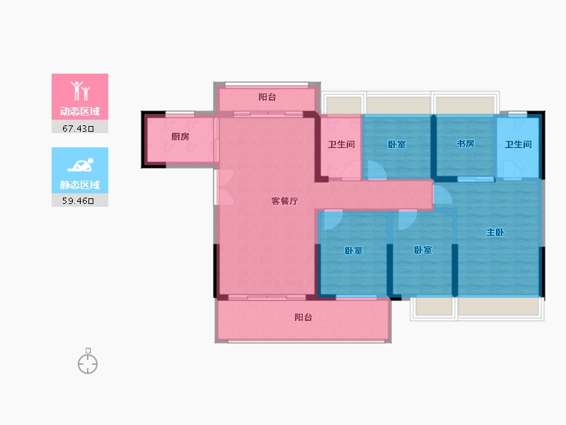 广东省-惠州市-好益康龙林上观-114.77-户型库-动静分区