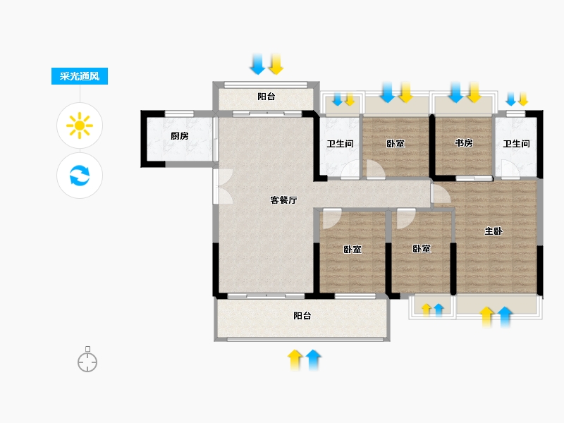 广东省-惠州市-好益康龙林上观-114.77-户型库-采光通风