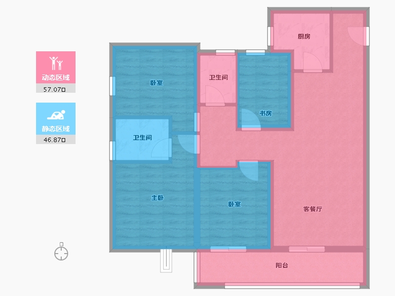 云南省-昆明市-中骏天誉-92.48-户型库-动静分区